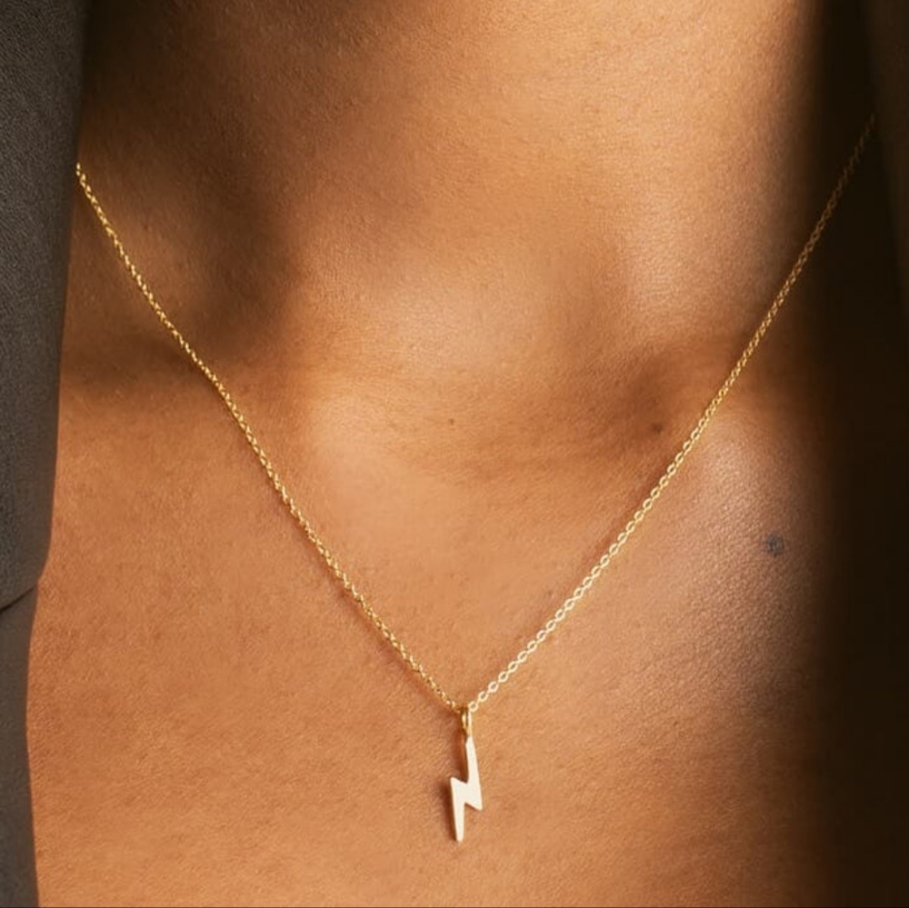 14k Gold Dipped Lightning Bolt Necklace